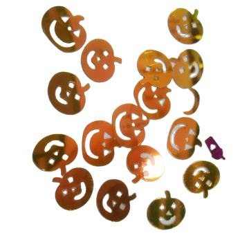 Halloween  Bulk flash flakes polyester pumpkins  shape glitter for  Halloween decoration